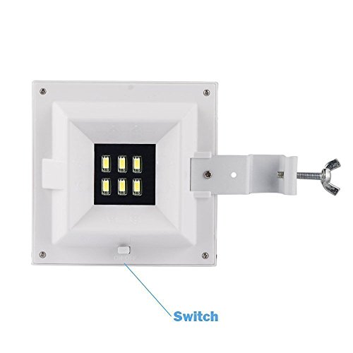 Superdream 6-LEDs Waterproof Solar Lights Outdoor Garden Fence Post Wall Mount Light Security Lamp Night Light (with Motion Sensor)