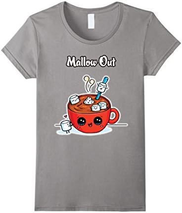 Womens Mallow Out Marshmallow and Hot Chocolate Shirt tshirt kids XL Slate
