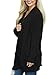 HOTAPEI Women's Casual Open Front Cable Knit Cardigan Long Sleeve Sweater Coat with Pocket Black Large
