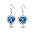 Topstaronline Swarovski Elements Crystal Love Heart of the Ocean Titanic Earrings