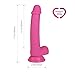 Louviva 8 inch Realistic Dildo Liquid Silicone G-Spot Adult Sex Toy with Suction Cup (Pink)