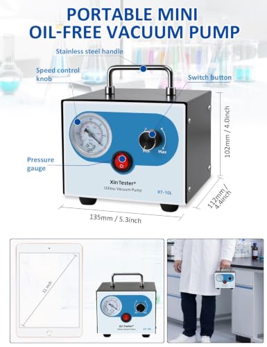 Adjustable 10L/Min Dual Pressure Lab Pump for Filtration,Portable & Oilless photo 12