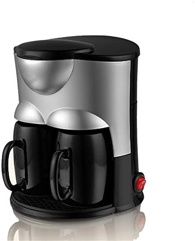 Drip Coffee Machine -Precision Filter Hangable Design Non-slip Base 5 min of Super Fast Making Coffee Mini Double Cup Coffee Machine Home/Office Coffee Makers 0.3L 220V 500W,Black