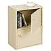Furinno Pasir 2 Tier Bookcase with 2 Door/Round Handle, Steam Beech