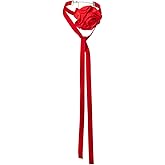 Asphire Artificial Flower Choker Necklace Long Wrap Velvet Necklace Vintage Large Flower Collar Tie Necklace Prom Party Statement Accessories for Women