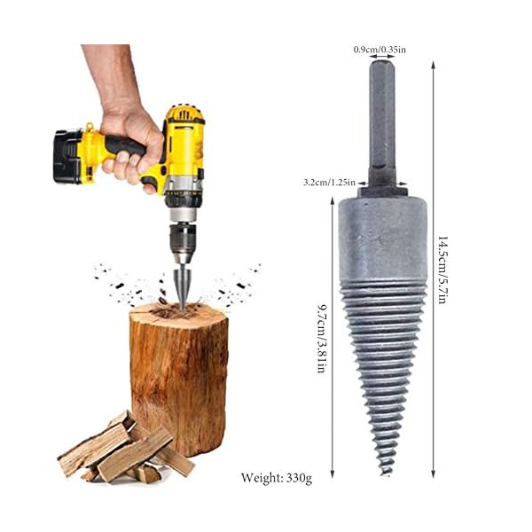 Multifunktions Holzspalter Bohrer Sechskantschaft Brennholz Holzspalter Bohrer Set Hochgeschwindigkeits Sechskantschaft… – Bild 5