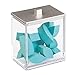 mDesign Plastic Rectangle Apothecary Canister - Organizer for Bathroom Vanity Countertop Shelf Decor - Holds Cotton Swabs, Soap, Makeup, Bath Salts - Lumiere Collection - 2 Pack - Clear/Brushed Chrome