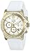 Bulova Women's 98M117 Gold-Tone Stainless Steel Watch with White Rubber Strap