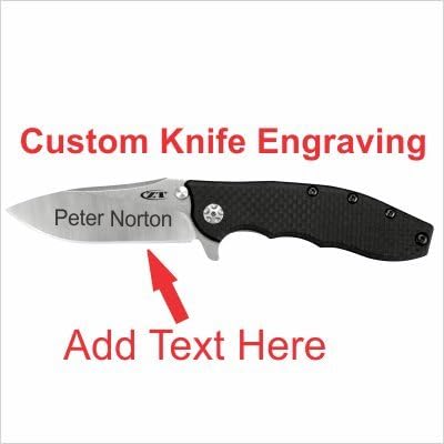 ZERO TOLERANCE 0562CF HINDERER SATIN/ STONEWASH BLADE, CARBON FIBER &amp; TITANIUM HANDLE FOLDING KNIFE CUSTOM ENGRAVING