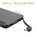 Bestoss 10000mAh Portable Charger Power Bank Cell Phone External Battery Packs Travel Charger Built-in Lightning and Micro USB PowerCore Ultra-Compact-BLACK PRO