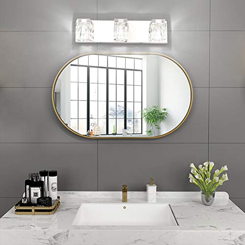 RALBAY LED Modern Bathroom Vanity Lights 3 Lights Crystal Glass