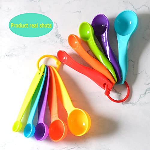 2 Pack Colorful Measuring Spoons Set, Plastic Table Measure Spoons with