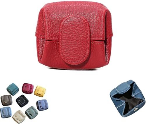 Amazon.com: WAYUTO Genuine Leather Coin Pouch Square Snap Change