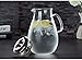 Glass Water Pitcher,50 Oz Carafe with Lid,Glass Water Jug with Particular Coaster and Brush,Glass Water Jar