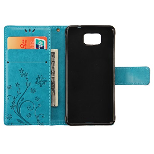 Galaxy Alpha Case,NSSTAR Butterfly Flower Flip PU Leather Fold