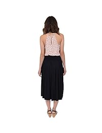 Stretch es comodidad dama bolsillo falda Midi