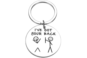 Silver, I've Got Your Back Keychain, Inspirational Keyring Gift from Friend, Supportive Recovery (Stainless Steel) Miss Fit B