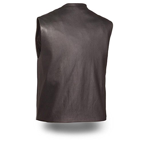 First Manufacturing mens Texan Leather Vest(Black,Small),1 Pack
