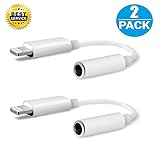 Lighting to 3.5mm Headphones/Earbuds Jack Adapter, [2 Pack] Aux Cable Earphones/Headsets Converter Support iOS 12/11-Upgraded Compatible with iPhone XS/XR/X/8/8 Plus/7/7 Plus/ipad/iPod