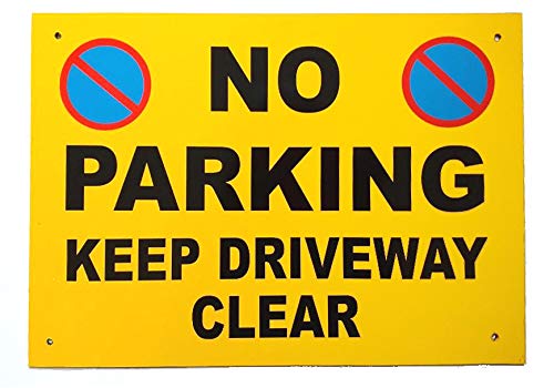No Parking Sign A4 A3 5mm Black Foamex Various Signs Yellow Black & Motif (A4 NoP Keep Driveway Clear)