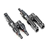 ALLPOWERS Branch Connectors MC4 Connectors Y Connector in Pair MMF+FFM for Parallel Connection Between Solar Panels