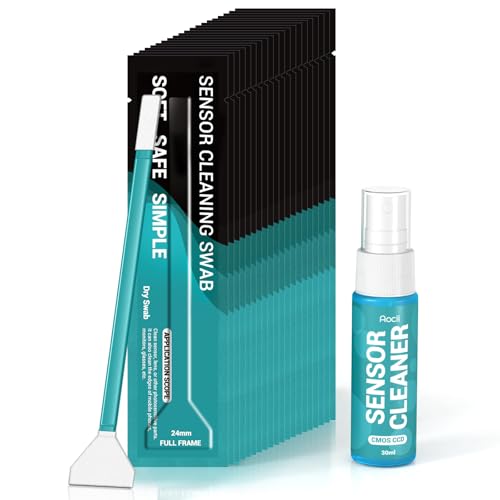 Photo 1 of Aocii 20pcs Full Frame Camera Sensor Cleaning Kit, Lens Solution, 24mm Swab, 30ml Cleaner for Sony Nikon Canon FF CCD CMOS (Dust-Free Vacuum Packaging)