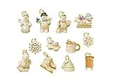 Lenox Snow Pals 12 Miniature Ornaments Set Snowman Skis Snowflake Skates NO TREE