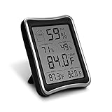 Indoor Humidity Thermometer Monitor Sensor,Hizek Digital Hygrometer Large LCD Display with Stand Accurate Readings -(°C/°F) - Min/Max Records for Cars, Home, Office