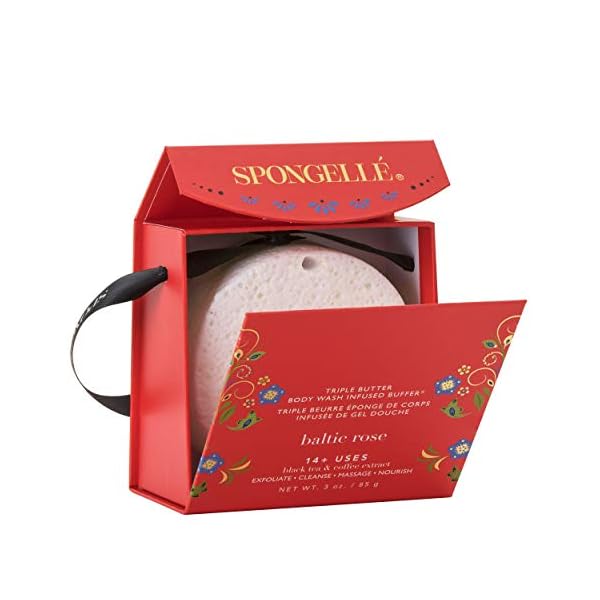 Spongellé Romanticism Collection Shower Body Wash Infused Buffer, Baltic Rose