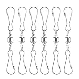 Alamic Swivel Dual Clips - Wind Spinner Hangers Spiral Tails Twisters Wind Socks, for Spinning windsocks and Any Kites, Flower pots, Plants, Bird feeders, Solar Lights, Flags