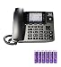 RCA U1000 Unison Base Station - 4 Line Phone Systems for Small Business with Digital Receptionist Bundled with 6 Blucoil AAA Batteries
