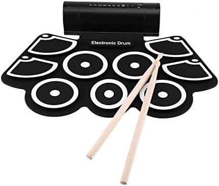 Electronic Roll Up Drum Portable MIDI Drum Kit Built-in Stereo Speakers for Kids Playing and Drum Beginners Practicing
