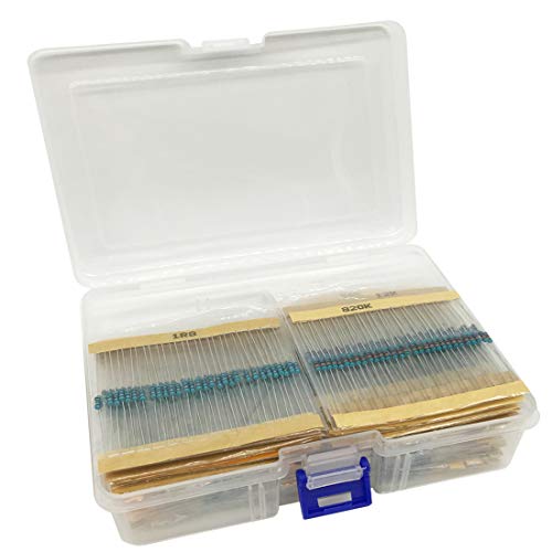 2190 PCS 73 Values 1% Resistor Kit Assortment, 1 Ohm - 1M Ohm, E12 Standard Resistor Series 1/4W Metal Film Resistors for DIY Electronic Projects and Experiments