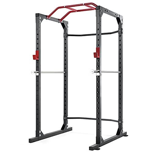 MaxKare Power Cage Squat Rack Cage 19Level Adjustable with JHooks