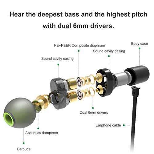 UPDATED 1st OCT '18 | Wireless Dual Driver in-Ear Earphones/Earbuds | Magnetic Stowaway | CSR Bluetooth - Super High Fidelity Sound | IPX 6 Sweatproof | 6 Hrs | Ergonomic Fit | Microphone | HARP Ultra