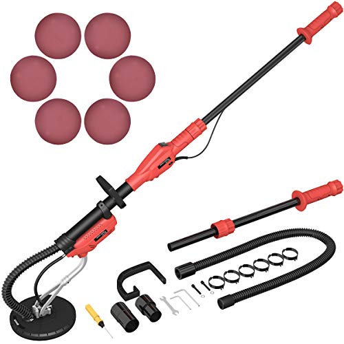 Goplus 750W Drywall Sander Drywall Vacuum Adjustable Electric Variable Speed W/ 6 Sand Pads