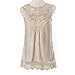 Yoyorule Women Summer Lace Sleeveless Blouse Tank Tops Shirt + Gift Khaki