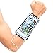 Armband for iPhone 7 - Cell Phone Wristband for Running - iPhone 7, 6S, 6, Samsung Galaxy S8, S7, S6 - Zippered Pocket Key Holder & Touch Screen Access - Earphone Hole - Stretches to Fit Forearm