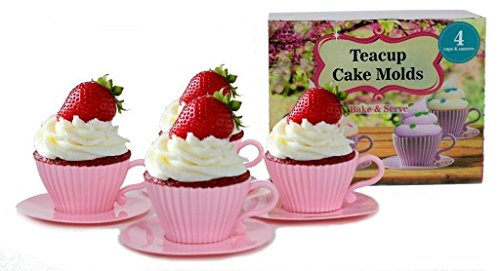 Click Here to See More Images Baking Molds Great For Parties And Decor - Teacup Cake Molds 4 Cups & Saucers