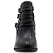 Premier Standard Women's Buckle Strap Block Heel Ankle Booties, TPS Camila-62 v3 Black Size 7