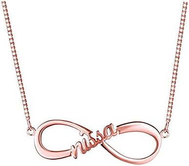 Personalised Single Infinity Name Necklace Custom Pendant Couples Jewelry Gift