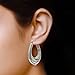 LeCalla 925 Sterling Silver Hoop Earrings Antique Jewelry Oval Click-Top Shrimp Chunky Puffy Earring Hoops for Women - 34mm