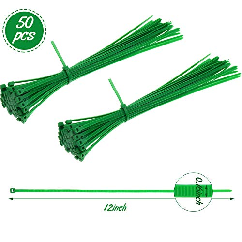 Shappy Christmas Garland Ties Green Nylon Cable Zip Ties 12 Inch