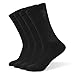 Well Knitting Diabetic Socks for Men & Women, Coolmax Medical Circulation Crew Mid Calf Socks with Seamless Toe, Non-Binding Top, and Padded Sole, 4 Pairs (Black,L)