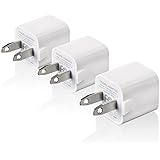 HONGGE USB Wall Charger, 1A/5V Universal Portable Travel Adapter High Speed 1.0A output for iPhone, iPad, HTC, LG,iPod,Nokia [3 PACK] (white) …