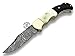 Buffalo Horn & Camel Bone 6.5'' Handmade Damascus Steel Folding Pocket Knife, Hunting Knife, Outdoor Survival Hunting Accessories, Gifts for Men, Boyfriend, Dad, Father’s Day Gift, 100% Prime Quality