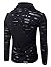 Zuckerfan Men's Long sleeves Cowl Collar Hipster Hip Hop Rock Fashion Casual T-shirt Pullover
