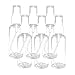 Jalousie 12 Pcs Plastic 2 oz Travel Containers 6 Clear Empty Spray Bottles and 6 Flip Cap Containers Refillable BPA Free