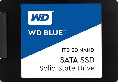 WD Blue SATA SSD 1 TB, 2,5 Zoll (interne SSD, hohe Zuverlässigkeit, Lesevorgänge bis zu 560 MB/s, Schreibvorgänge bis zu 530 MB/s, stoßsicher und WD F