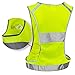 Original Reflective Vest of Unique Design for Running Walking Cycling Jogging Motorcycle + 4 High Visibility Wristbands + Bag (Fluorescent Green, Size L/XL)